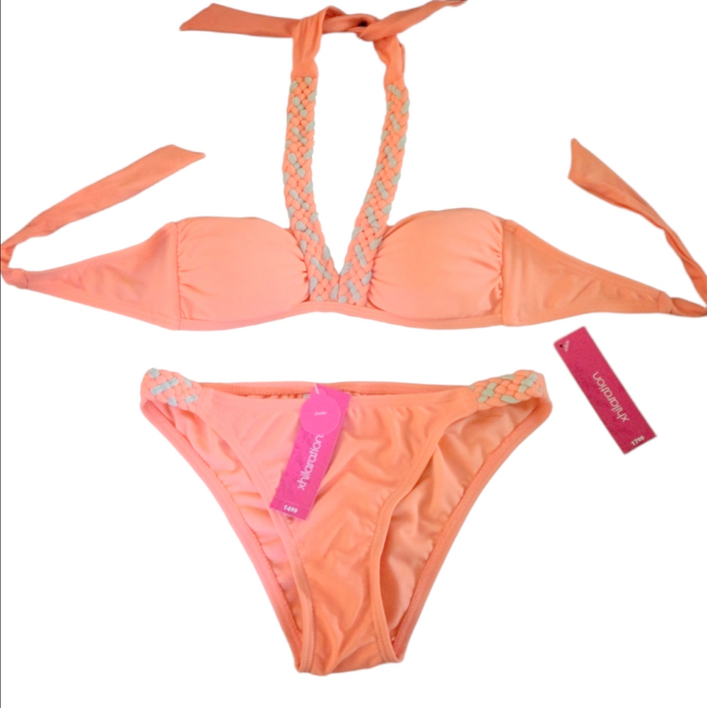 Orange Braided BOHO Bikini Set NWT